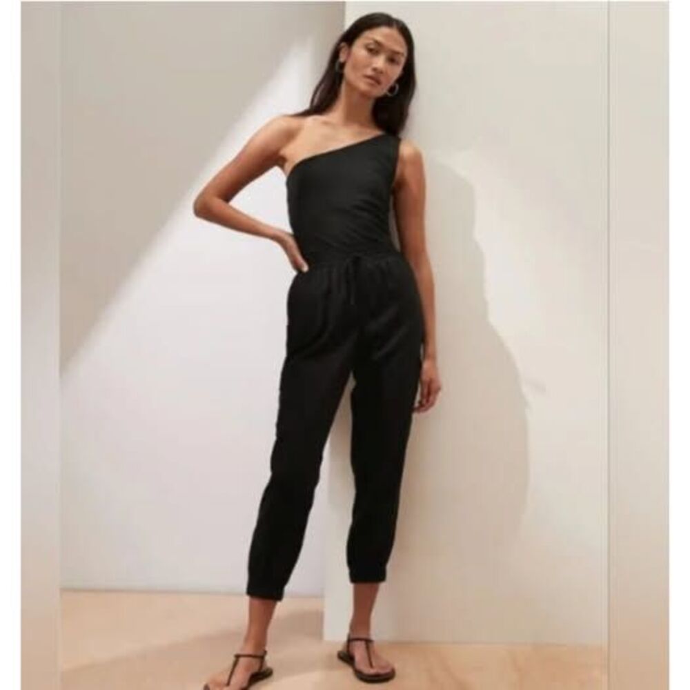 Banana Republic Factory Linen Cargo Jogger Black Size XXL NWT